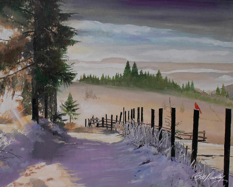 Snowy Hazy Countryside Painting by Bill Dunkley