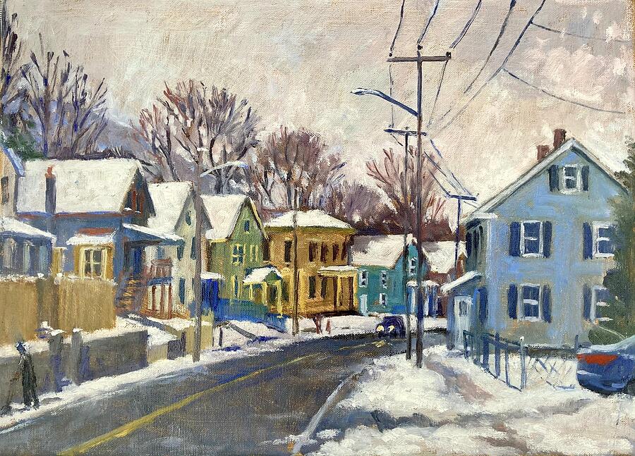 Snowy Houses / Berkshires Painting by Thor Wickstrom