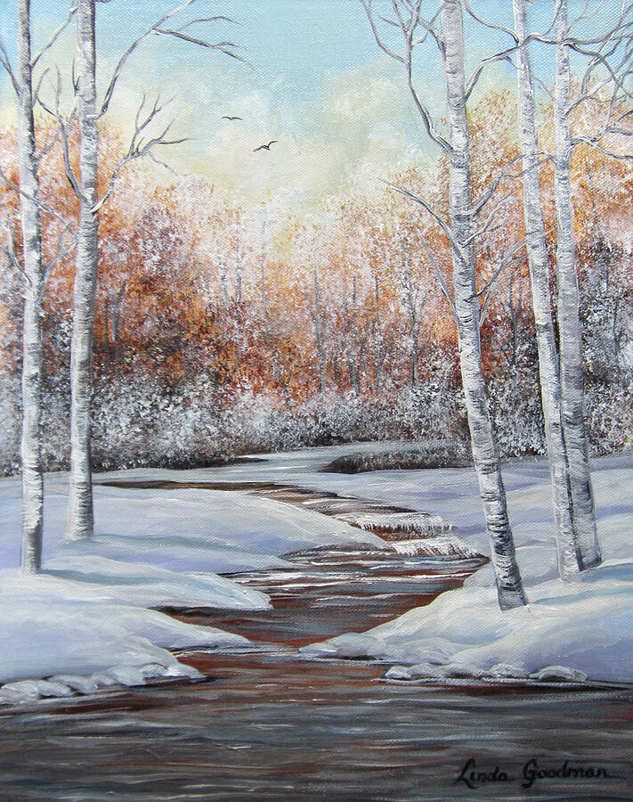 Snowy Interlude Painting by Linda Goodman