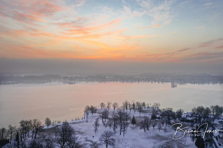 Snowy Island Sunrise Photograph by Brian Jones
