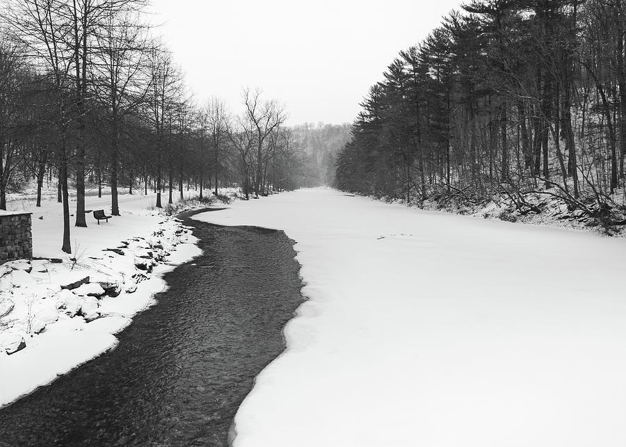 Snowy Jordan Creek at The Ford Photograph by Jason Fink