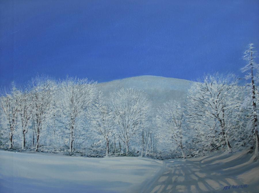 Snowy Lane Painting by Ken Ahlering