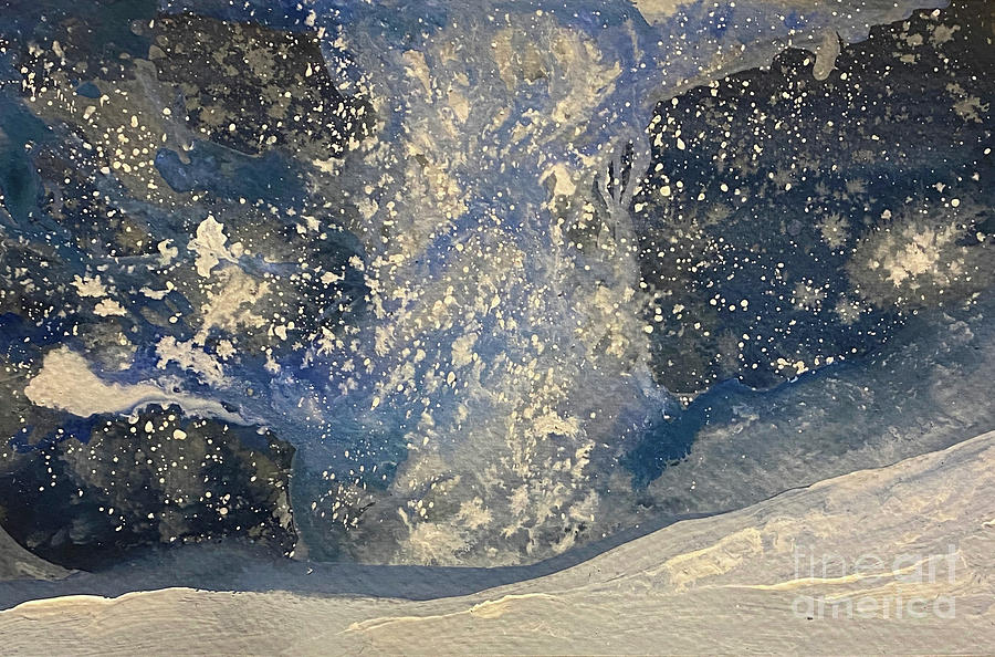 Snowy Milky Way Night Mixed Media by Lisa Neuman