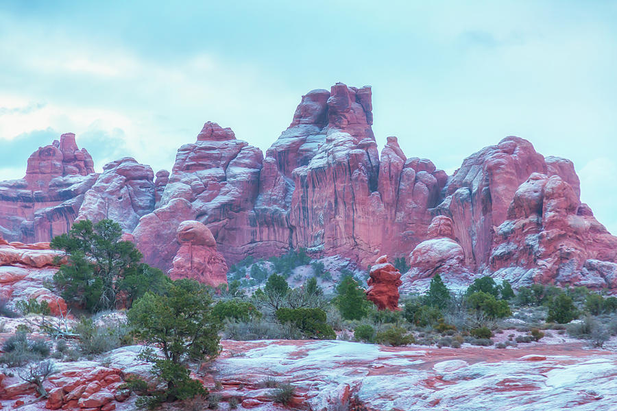Snowy morning at Arches Photograph by Marc Crumpler