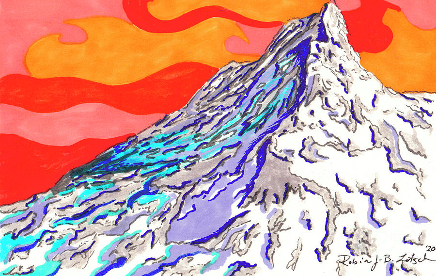 Snowy Mountain Drawing