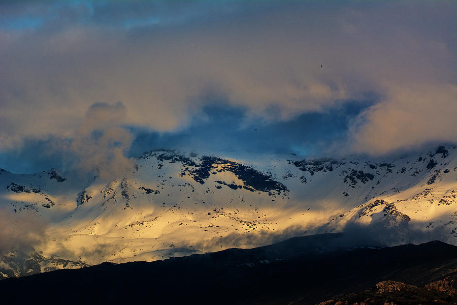 Snowy mountains. Tajos de la Virgen at sunset. 3.242 meters Photograph by Guido Montanes Castillo