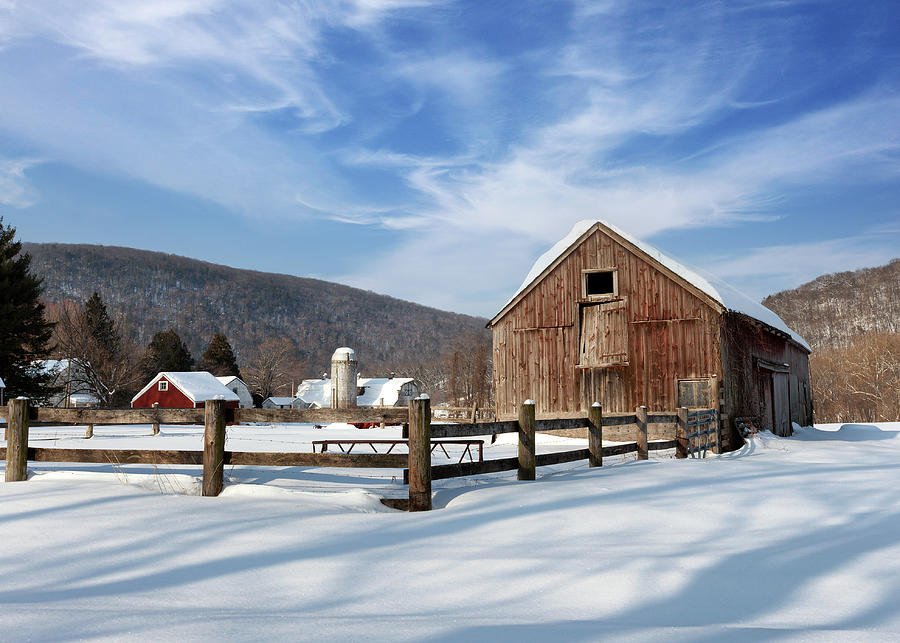 Snowy New England Barns Photograph by Bill Wakeley