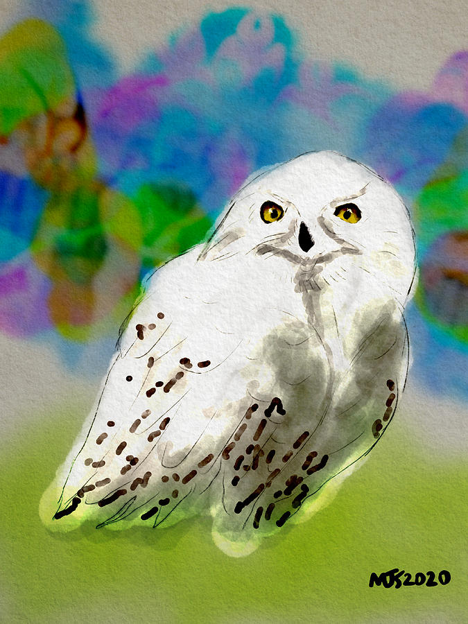 Snowy Owl In Summer Digital Art by Michael Kallstrom