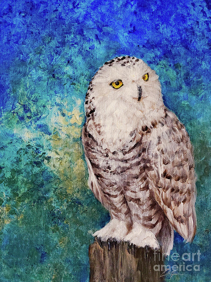 Snowy Owl Painting by Zan Savage