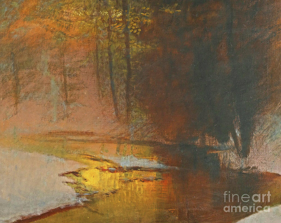 Snowy River At Sunset by Ladislav Mednyanszky Painting by Sad Hill - Bizarre Los Angeles Archive