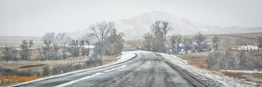 Snowy Road Through the Badlands Photograph by Mary Tastad Snowy Road Through the Badlands Photograph by Mary Tastad