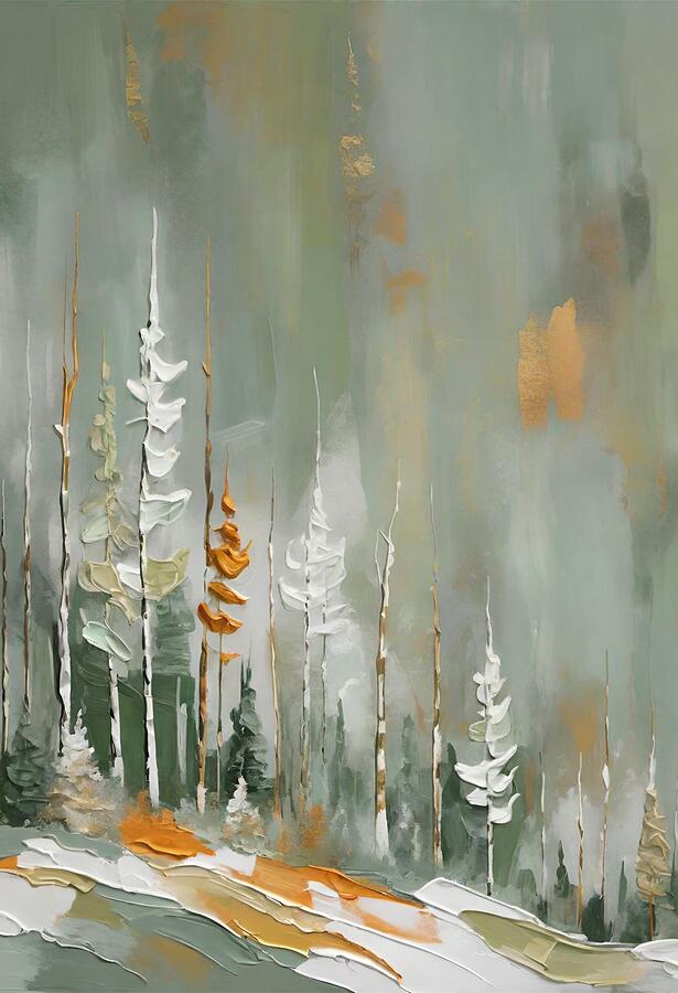 Snowy Silence II Painting by Bonnie Bruno