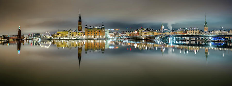 Stockholm Photograph - Snowy Stockholm City Hall and Gamla Stan reflection with clouds by Dejan Kostic Stockholm Photograph - Snowy Stockholm City Hall and Gamla Stan reflection with clouds by Dejan Kostic