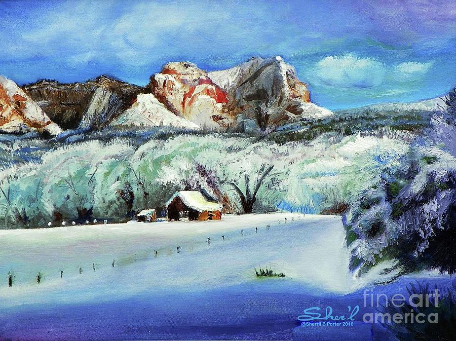 Snowy Sugar Knoll Painting by Sherril Porter