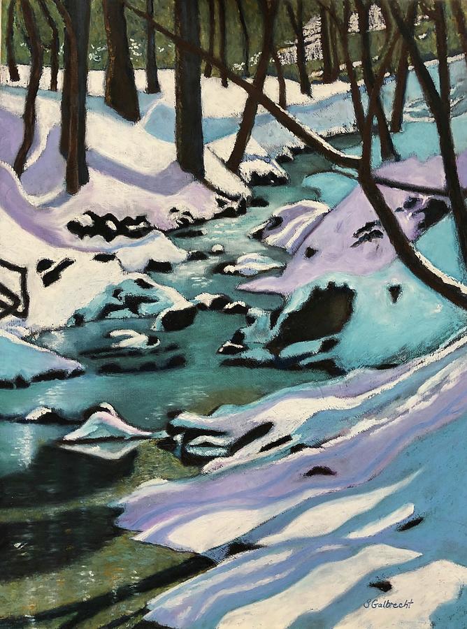 Snowy Creek Painting by Shirley Galbrecht