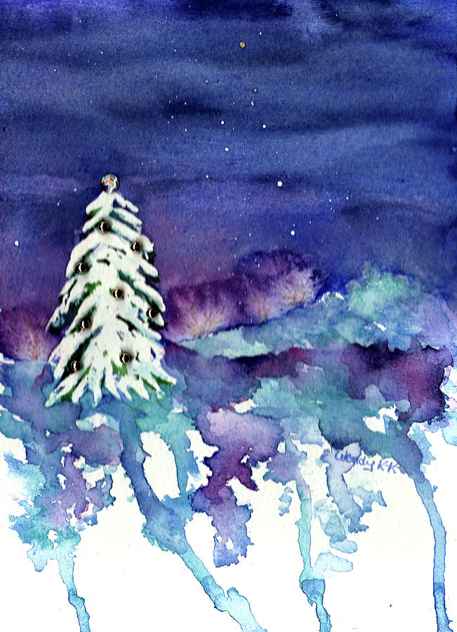Snowy Tree Painting by Wendy Keeney-Kennicutt