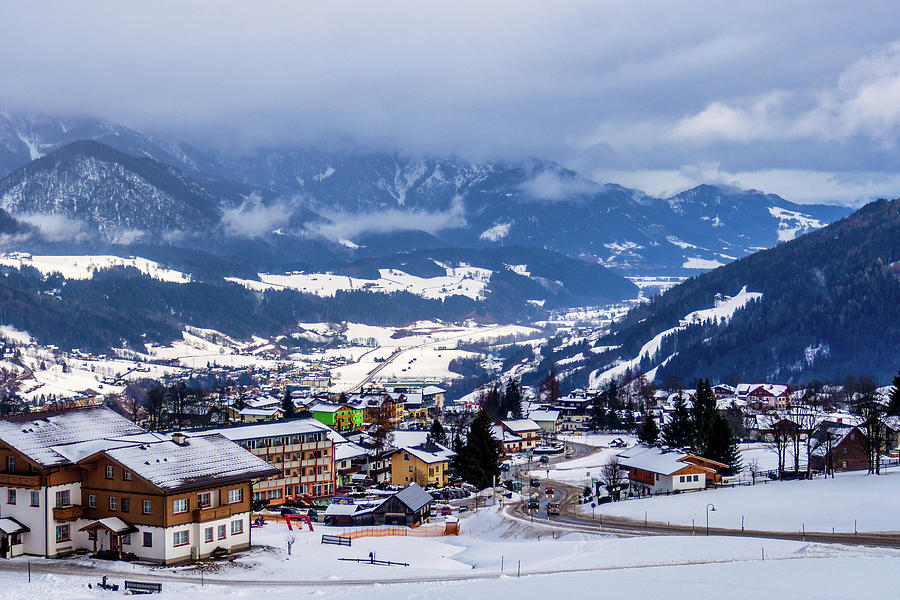 Snowy Valley Dawn, Rohrmoos, Austria Photograph by Mark Llewellyn