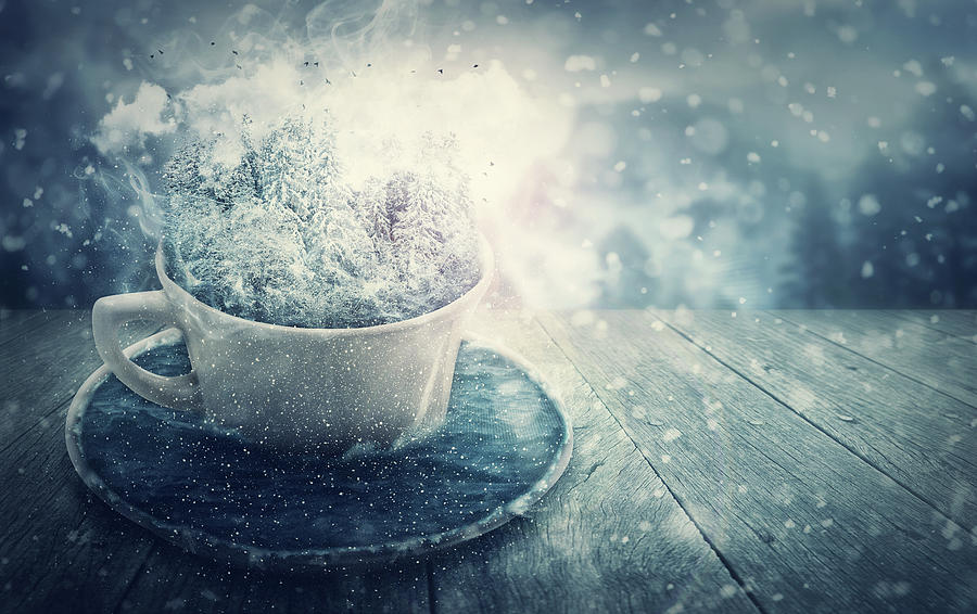 Snowy Winter Cup Digital Art