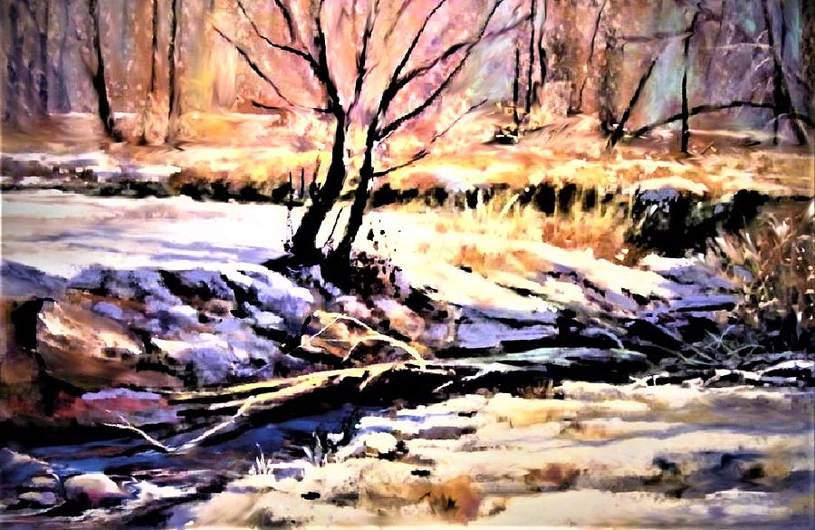 Snowy Winter Painting by Joseph Barani Snowy Winter Painting by Joseph Barani