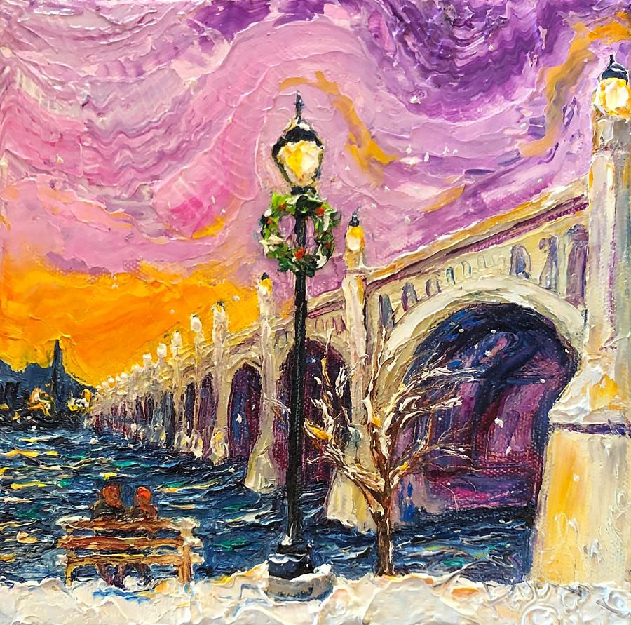 Snowy Wrightsville Bridge Painting by Paris Wyatt Llanso