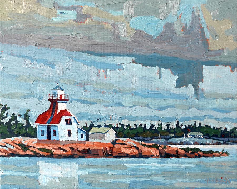Snug Harbour Range Rear Lighthouse Painting by Phil Chadwick