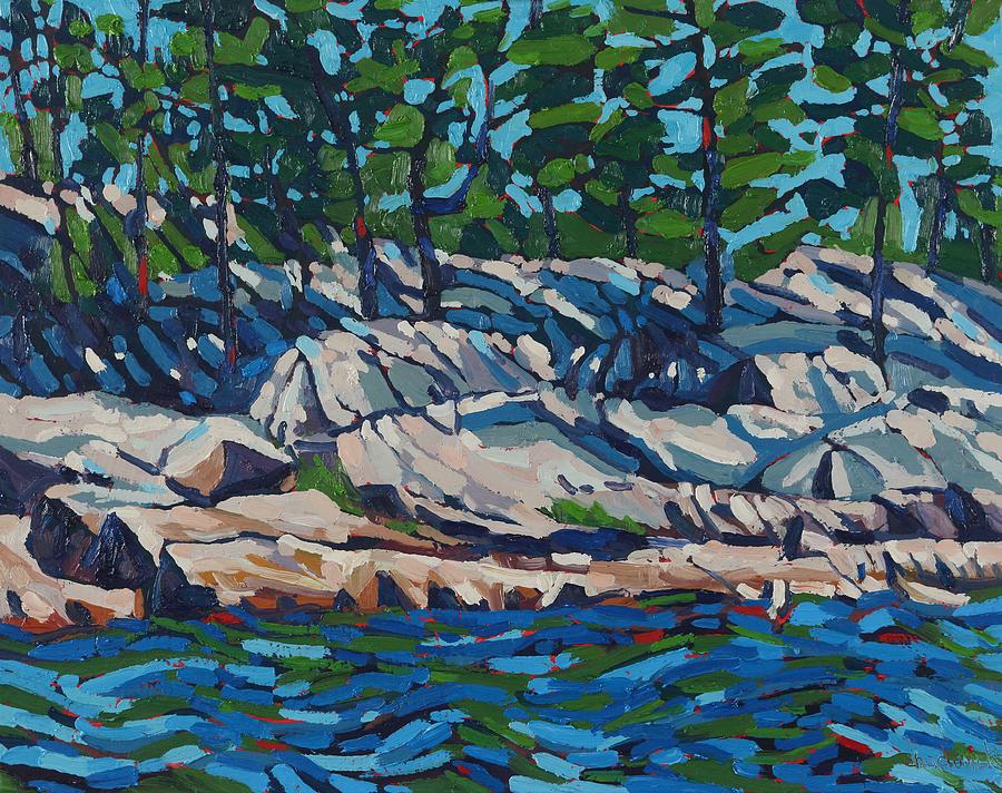 Fall Painting - Snug Shoreline by Phil Chadwick