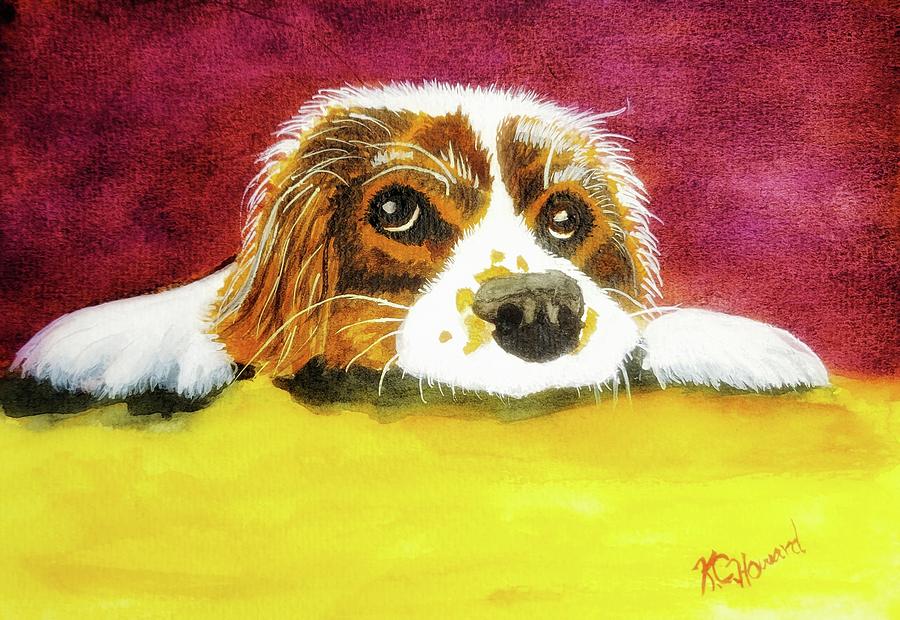 Puppy Painting by Shady Lane Studios-Karen Howard