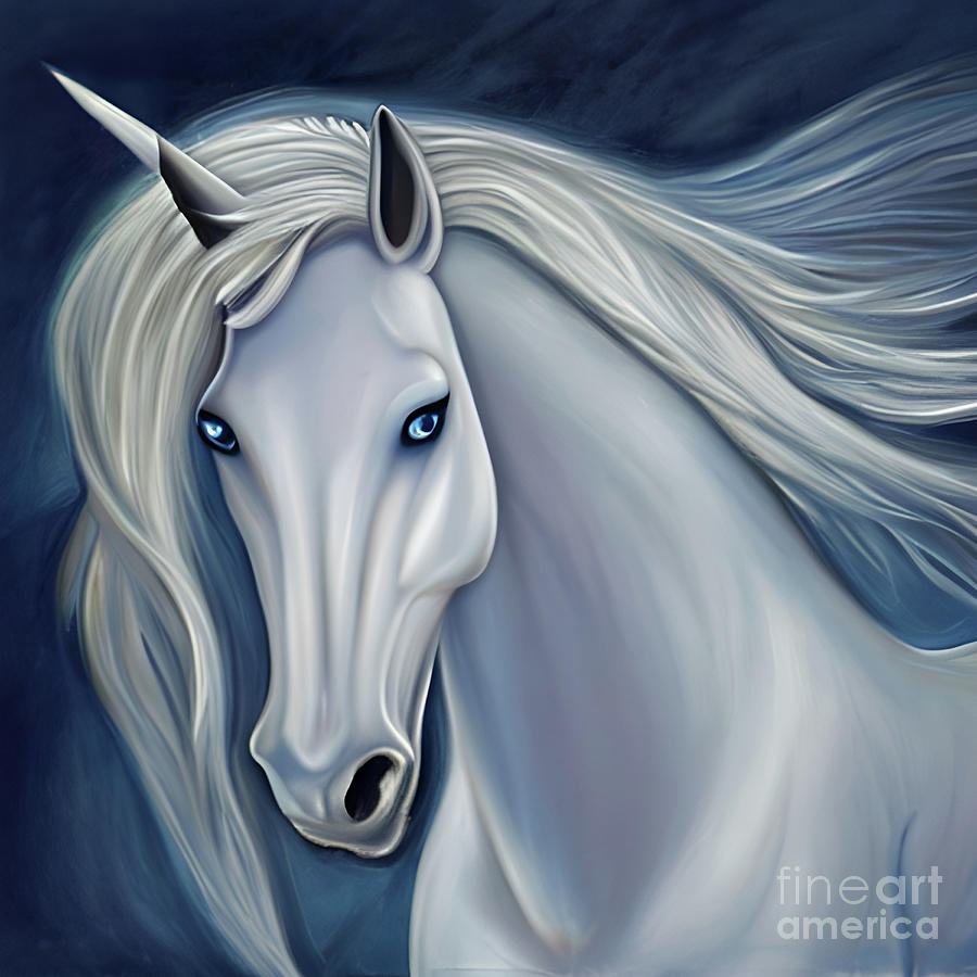 Unicorn Digital Art - So Delicate  by Debra Miller