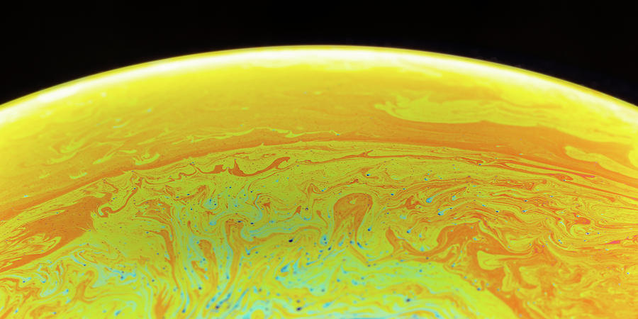 Soap Bubble Horizon in Yellow Photograph by SR Green
