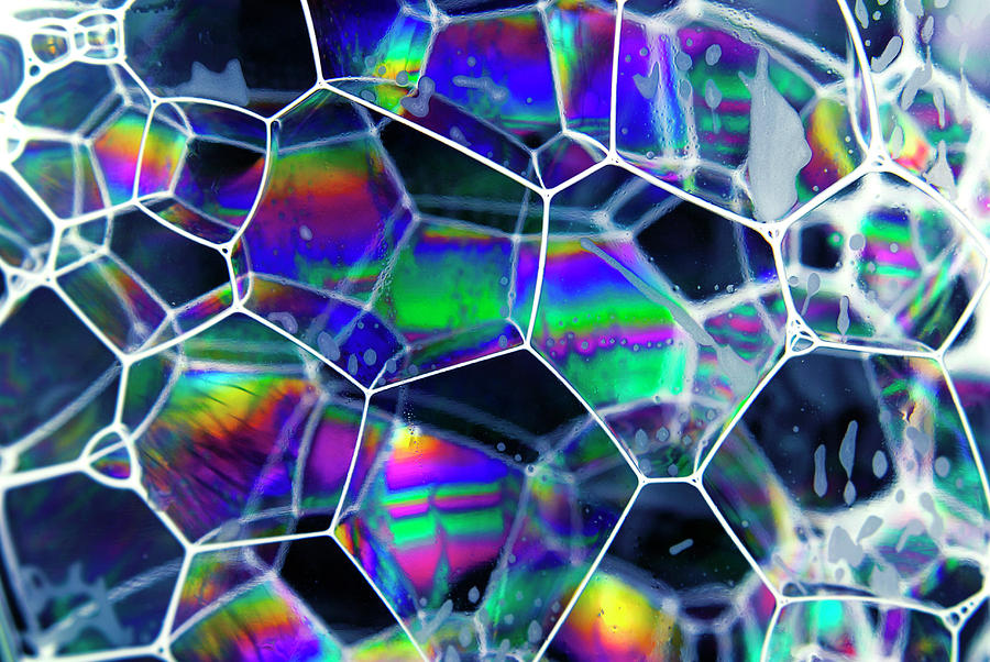 Soap bubbles macro texture Photograph by Severija Kirilovaite