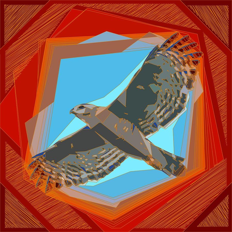 Soaring abstract hawk Mixed Media by David McKinney Soaring abstract hawk Mixed Media by David McKinney