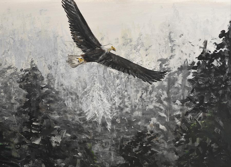 Eagle Mixed Media - Soaring by Betty-Anne McDonald
