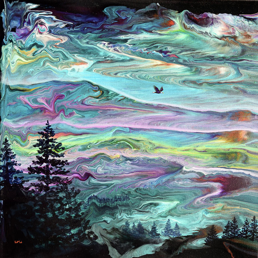 Soaring Over the Mountains Painting by Laura Iverson