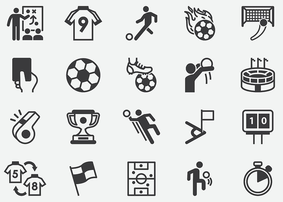 Soccer , Football , world cup , Football league,Tournament,Sport,Relaxing,Ball Pixel Perfect Icons Drawing by LueratSatichob