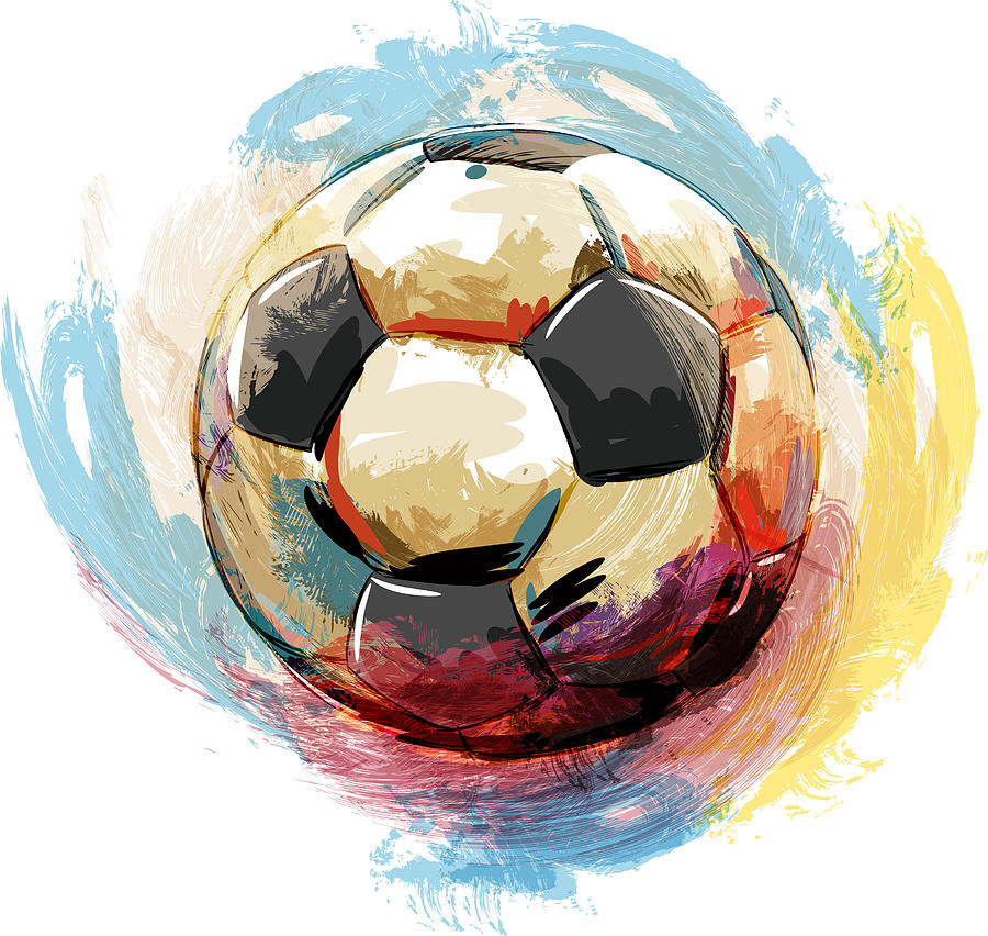 Soccer ball Drawing Drawing by LEOcrafts