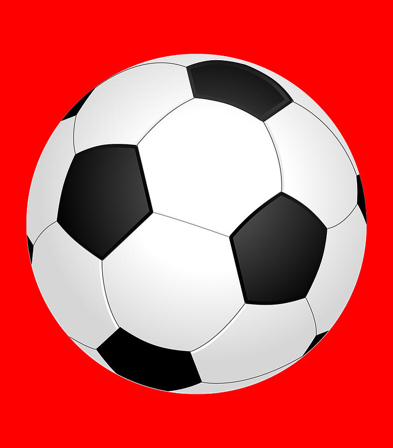 Soccer Ball On Red Digital Art By Tom Hill Pixels