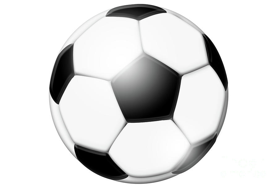 Soccer Ball On White Background Photograph by Benny Marty