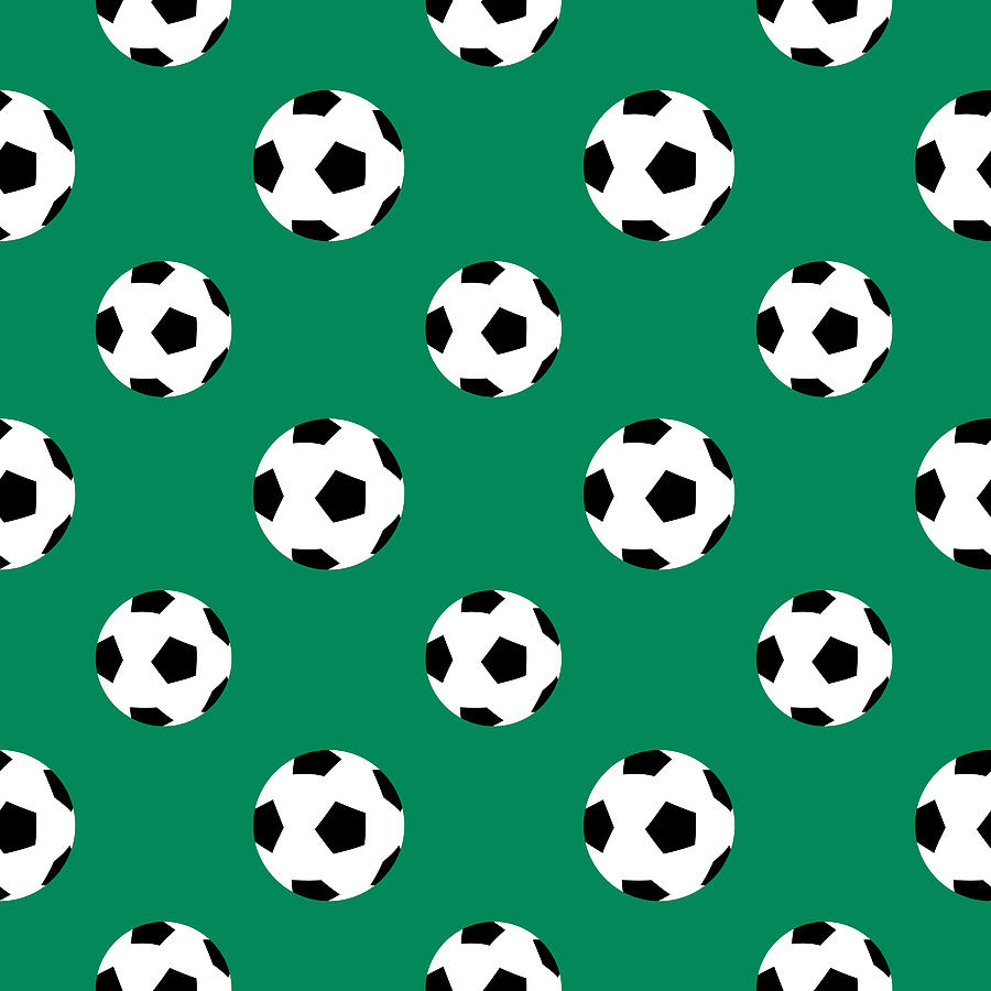 Soccer Ball Seamless Pattern Drawing by RobinOlimb