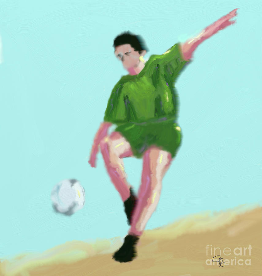 Soccer Digital Art - Soccer Player by Arlene Babad