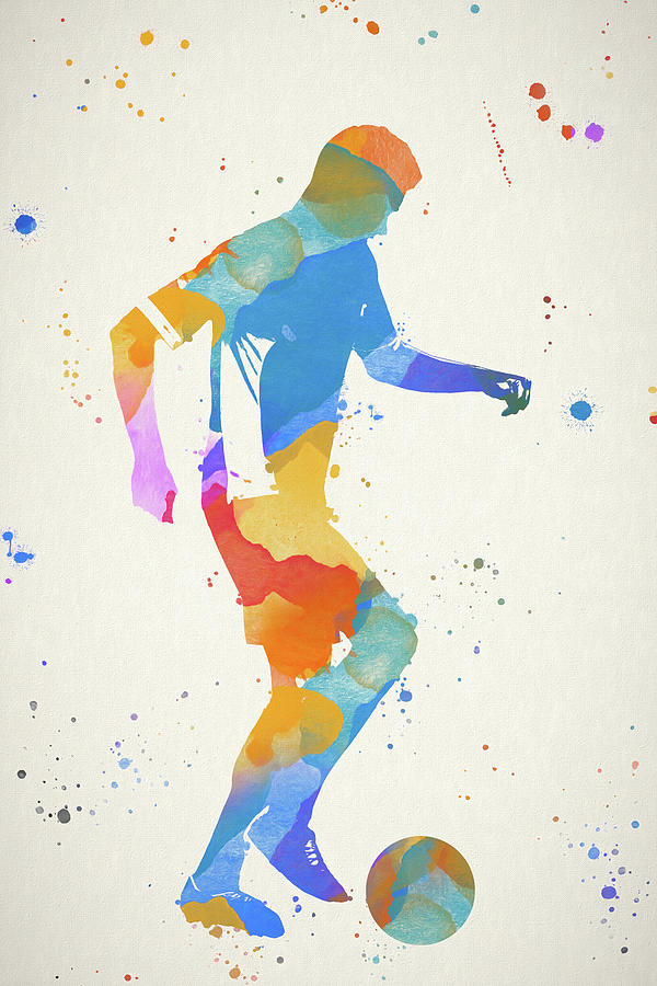 Soccer Player Color Splash Painting by Dan Sproul
