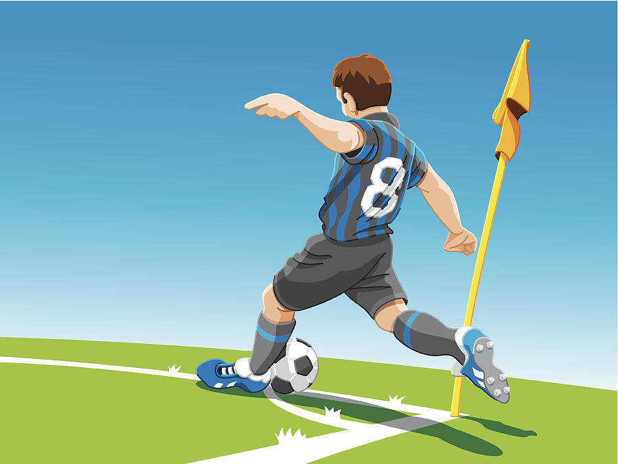 Soccer Player Corner Kick Drawing by FrankRamspott
