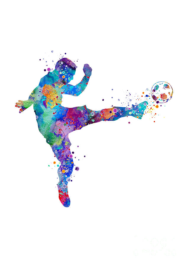 Soccer Player Watercolor Digital Art by White Lotus - Fine Art America