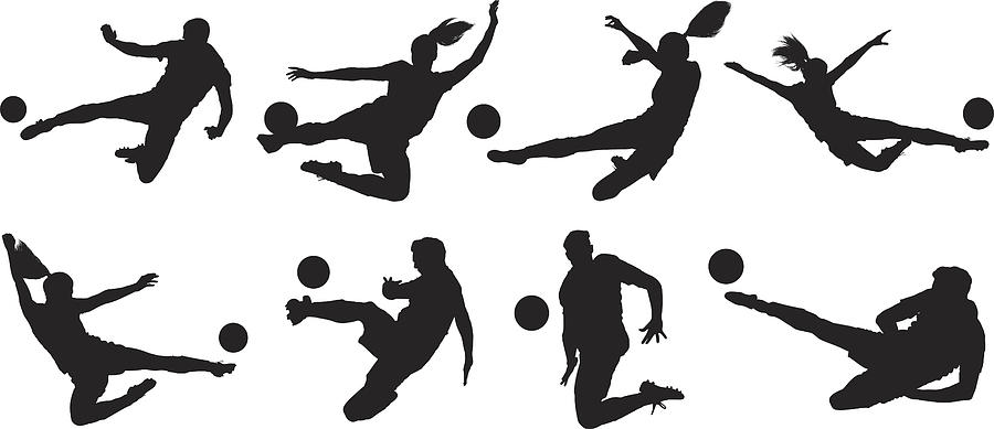 Soccer players kicking the ball Drawing by 4x6