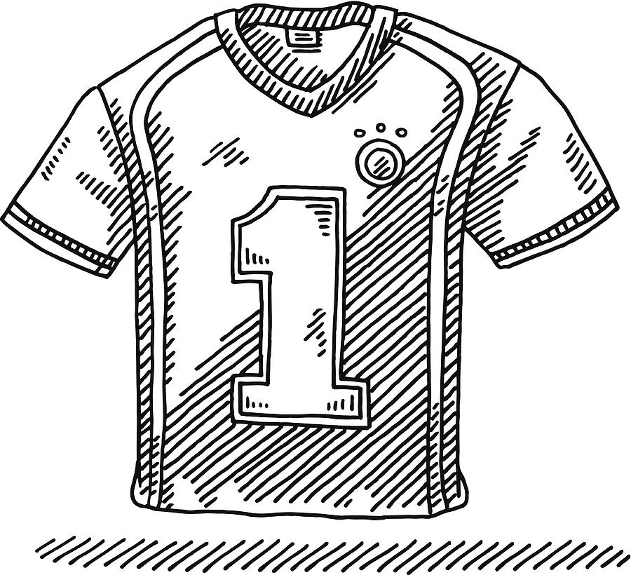 Soccer Shirt Number 1 Drawing Drawing by FrankRamspott