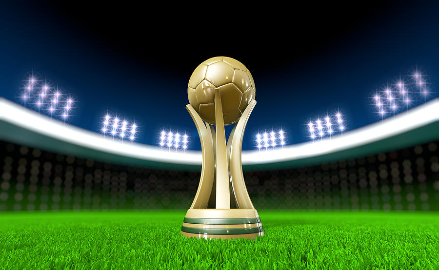 Soccer Trophy On Stadium Lawn With Copy Space Photograph by Erlon Silva - TRI Digital