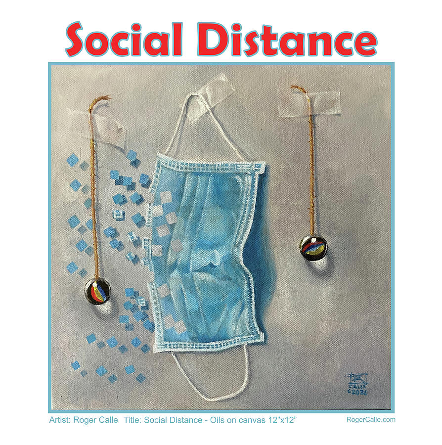 Social Distance poster #2 Painting by Roger Calle