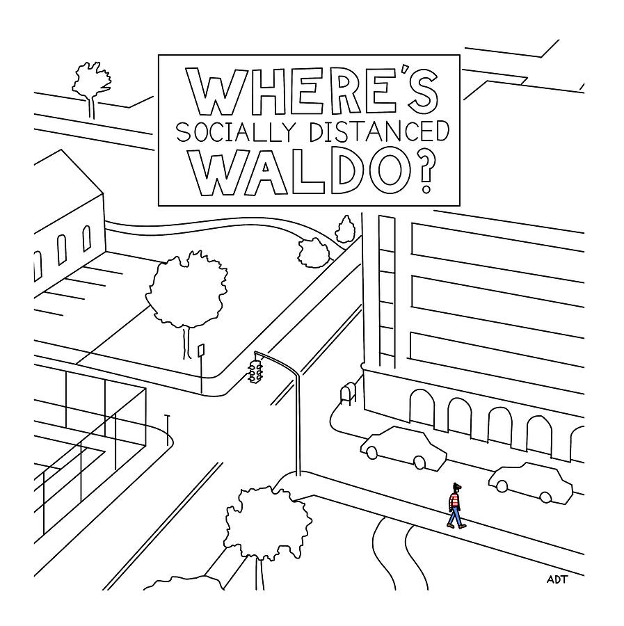 Social Distanced Waldo Drawing by Adam Douglas Thompson Social Distanced Waldo Drawing by Adam Douglas Thompson