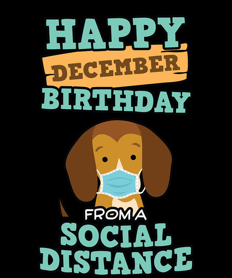Birthday Gift Digital Art - Social Distancing Gift Happy December Birthday From A Beagle Social Distance by Orange Pieces