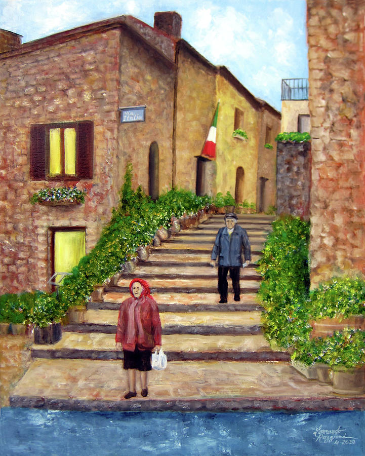 Social Distancing in Italy Painting by Leonardo Ruggieri