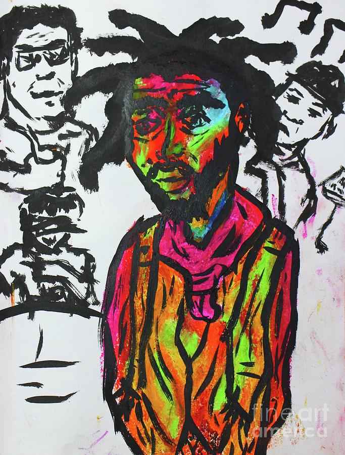 Social Distancing Sketch Painting by Odalo Wasikhongo